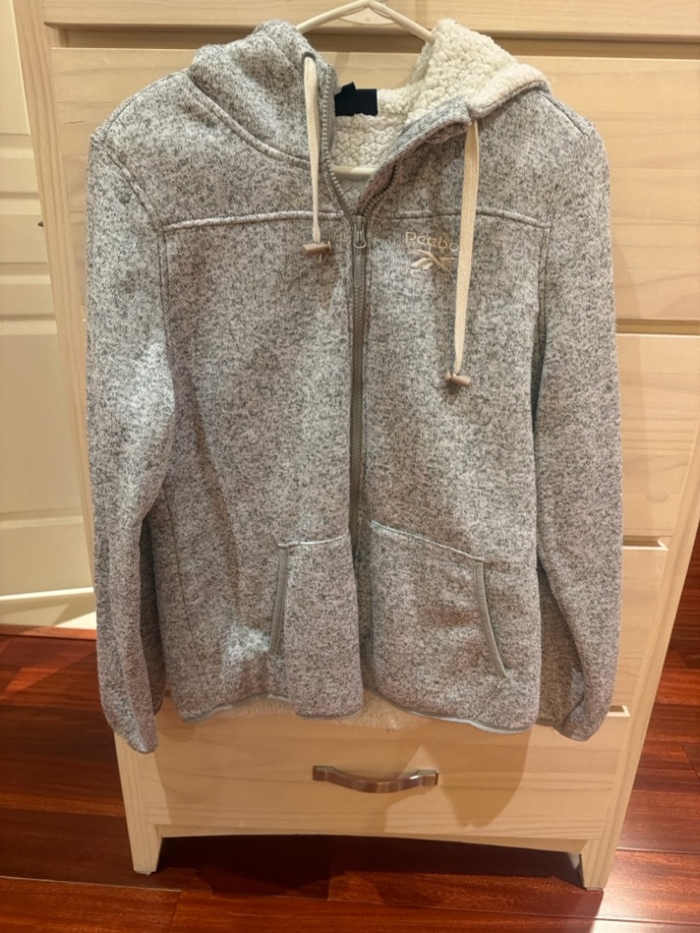 Women’s Reebok Light Gray Heather Full-Zip Knit Jacket